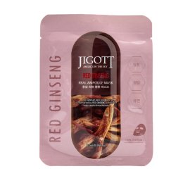 Jigott Red ginseng real ampoule mask, 27мл